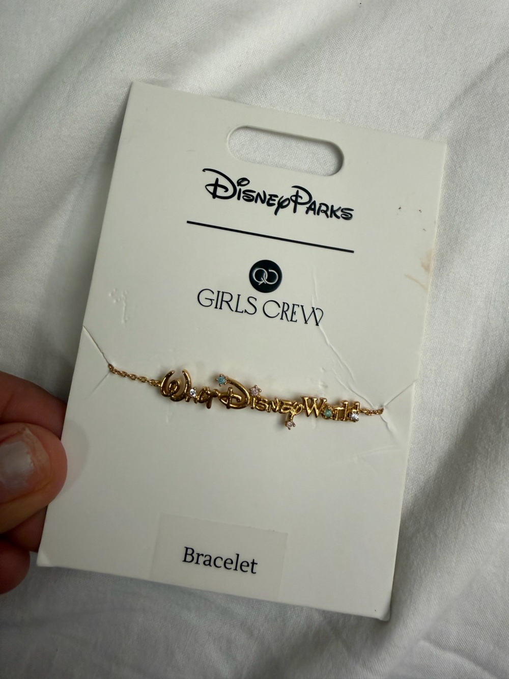 Disney parks Girls Crew Gold Walt Disney World Script Bracelet